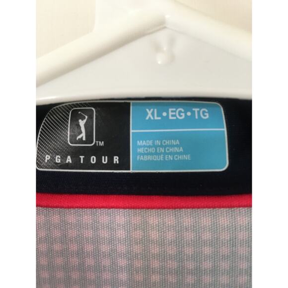 PGA Tour XL women’s V-neck navy and red on white top - Picture 2 of 4